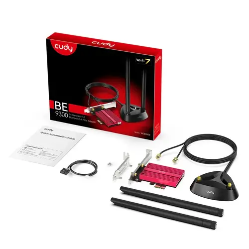 Мрежова карта Cudy WE9300S, Tri-Band WiFi 7 PCI-e, 5760 + 2880 Mbps - image 4