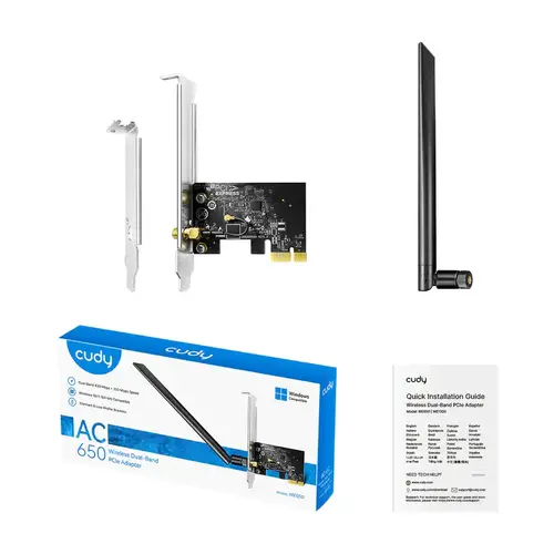 Κάρτα δικτύου Cudy WE650, Dual-Band WiFi 5 PCI-e, 433 + 200 Mbps - 2
