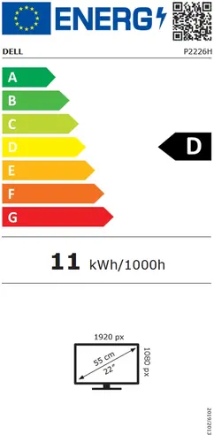 Монитор, Dell P2226H, 22" FULL HD Flat Screen, IPS Anti-Glare, 5ms, 100 Hz, 1500:1, 300 cd/m2, 1920x1080, 99% sRGB, USB-C, 4xUSB 3.2, HDMI, Display Port, USB-C, USB Hub, PC up to 15 W, Height Adjustable, Pivot, Swivel, Tilt, Low Blue Light, Black - image 6