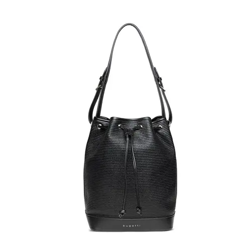 Geantă de damă Bugatti Isa Bucket Bag L, piele ecologică, neagră - 1