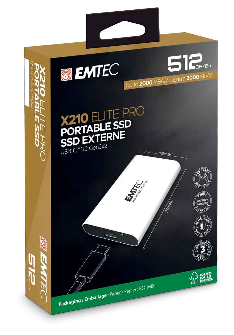 Външен диск, EMTEC EXT SSD X210 PRO 512G - image 1
