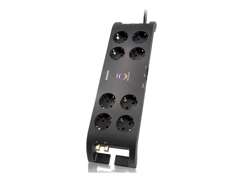 PHILIPS Protecție la supratensiune 8 prize, protecție fără griji, indicatoare de alimentare și supratensiune, curent maxim 16 A joules, protecție - 1