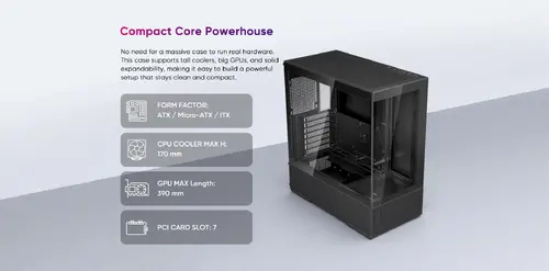 1stPlayer Кутия Case ATX - Crystal Vision CV7 Black - 5 x 120 mm included - image 10