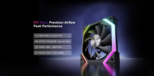 1stPlayer Кутия Case ATX - Crystal Vision CV7 Black - 5 x 120 mm included - image 11