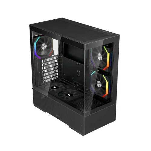 1stPlayer Кутия Case ATX - Crystal Vision CV7 Black - 5 x 120 mm included - image 2