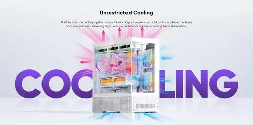 1stPlayer Кутия Case ATX - Crystal Vision CV7 Black - 5 x 120 mm included - image 9