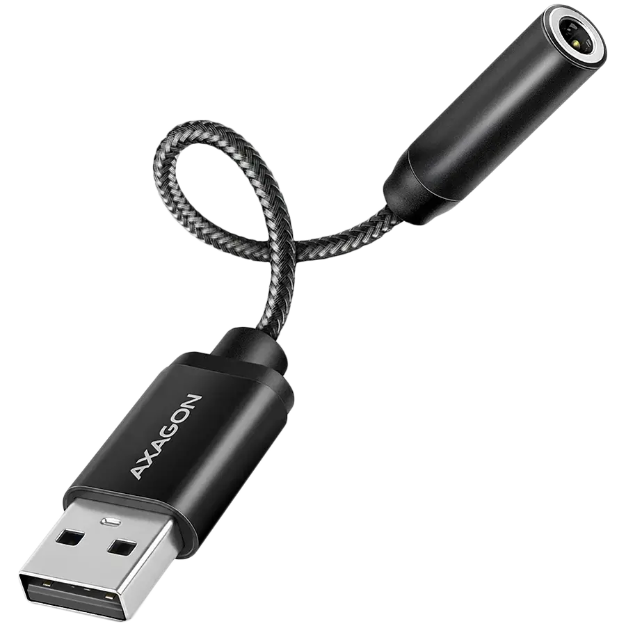 ADA-HA USB-A Hi-Res DAC audio adapter. External USB-A sound card to 3,5 mm jack, 384 kHz 32 bit DAC, stereo