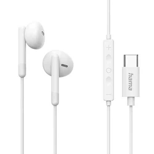 HAMA Слушалки "Classy" USB-C, накрайници, микрофон, защита от прегъване на кабел, бял - image 5
