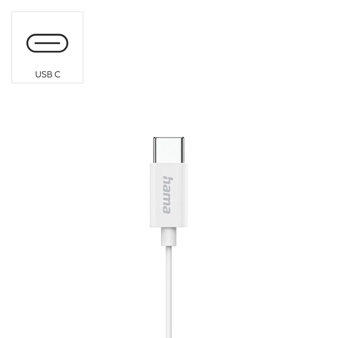 HAMA Слушалки "Classy" USB-C, накрайници, микрофон, защита от прегъване на кабел, бял - image 7