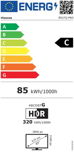 Телевизор, Hisense 85"U7Q Pro, 4K Ultra HD 3840x2160, ULED, FALD, Quantum Dot, 165Hz, IPS, HDR 10+, HLG, Dolby Vision IQ, Dolby Atmos, Smart TV, WiFi 5GHz, WiFi Direct, BT, Anyview Cast,light sensor,Solar Powered Remote, 4xHDMI, 2xUSB, LAN, CI+, DVB-T2/C/S2, Black - image 5