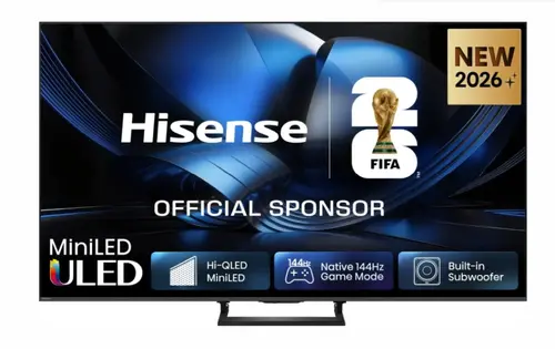 Телевизор, Hisense 65"U7SE, 4K Ultra HD 3840x2160, ULED, FALD, Quantum Dot, 144Hz, IPS, HDR 10+, HLG, Dolby Vision IQ, Dolby Atmos, Smart TV, WiFi 5GHz, WiFi Direct, BT, Anyview Cast,light sensor, 4xHDMI, 2xUSB, LAN, CI+, DVB-T2/C/S2, Black