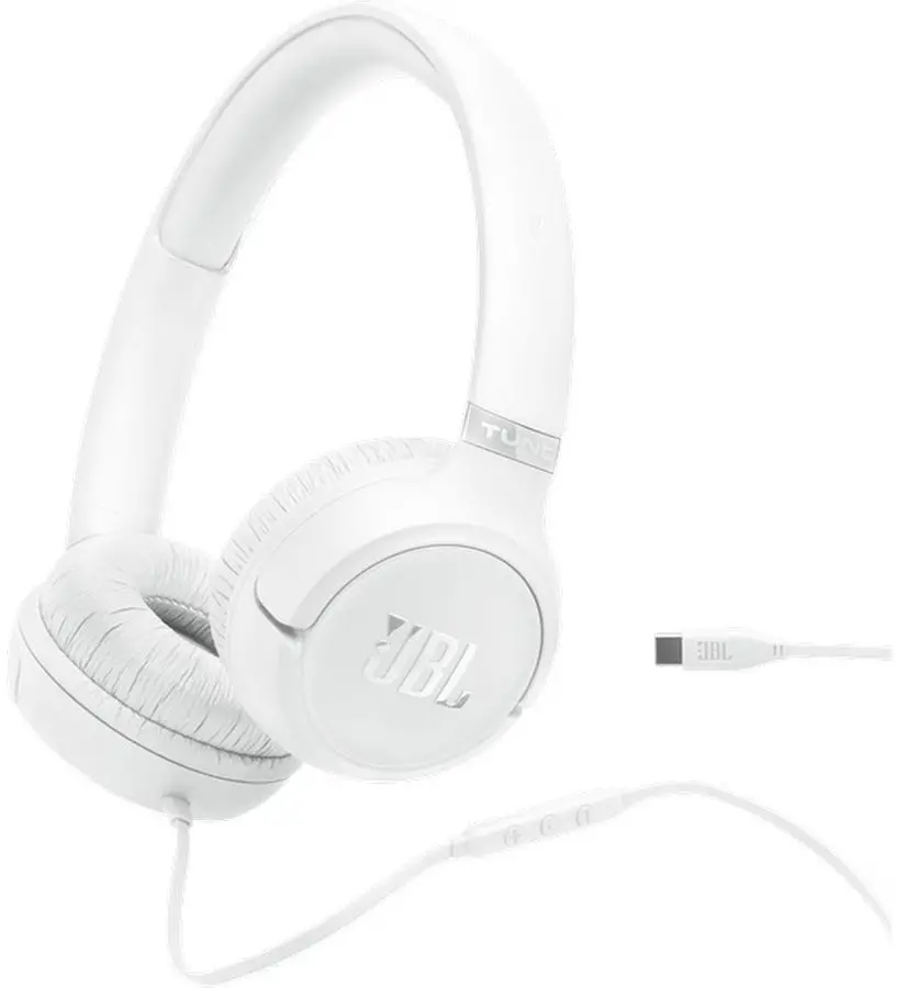 Слушалки, JBL TUNE 530C WHT USB-C Wired on-ear headphones