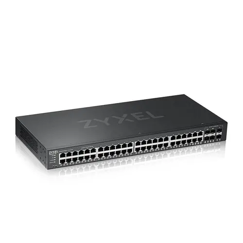 Суич ZyXEL GS-2220-50, 48-портов Layer2+, 44x Gb+ 4x Gbcombo (RJ45/SFP) + 2x Gb SFP, управляем - image 3