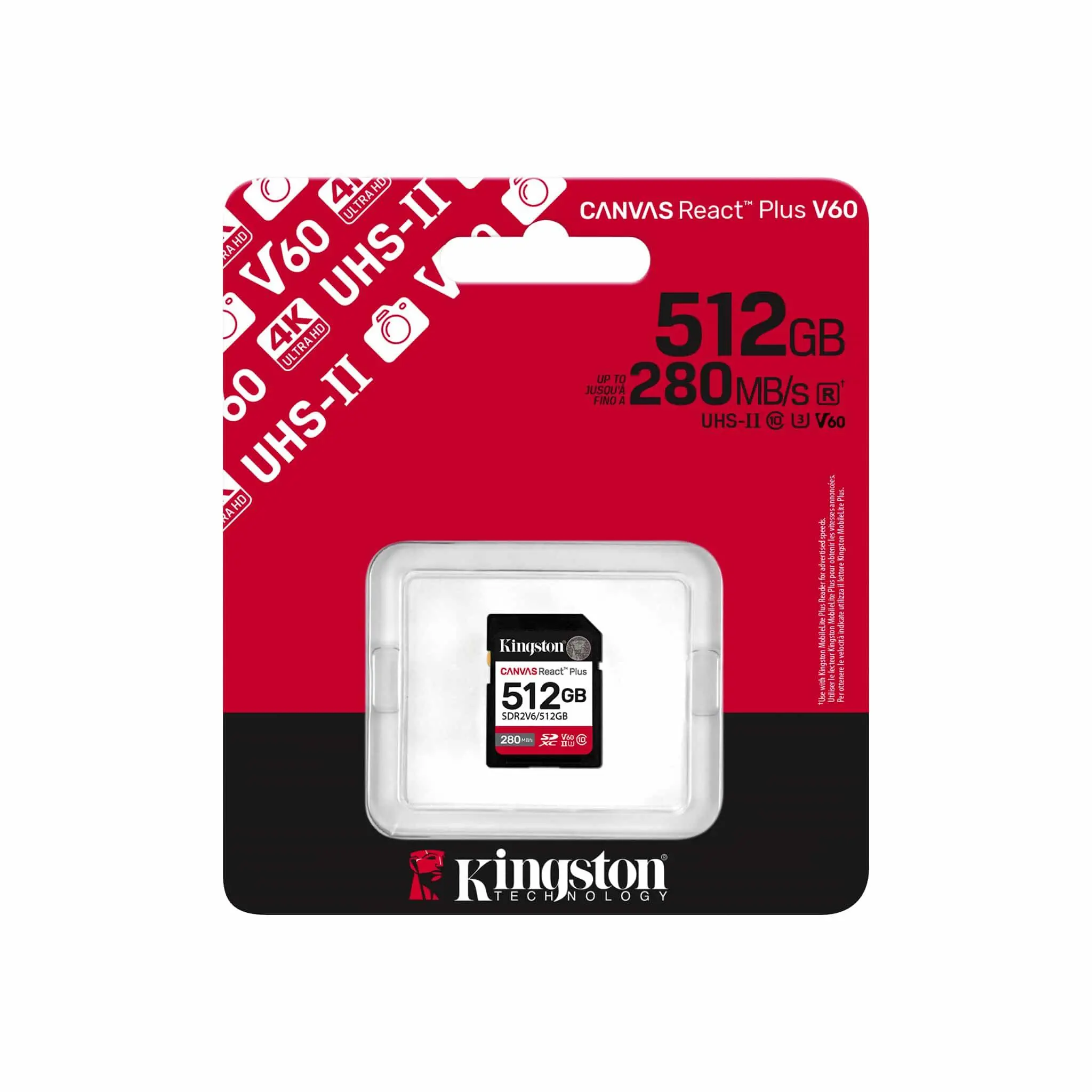 Карта памет Kingston Canvas React Plus V60 UHS-II 512GB - image 2