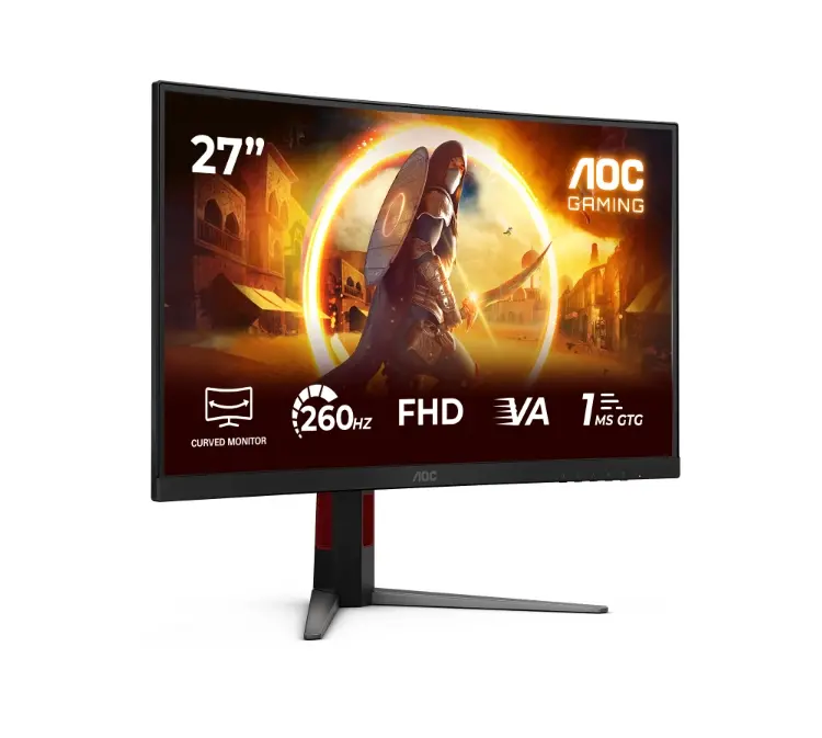 Монитор, AOC C27G4Z2, 27" Curved 1500R, Fast VA, WLED, 1920x1080@260Hz (OC, Native 240Hz), 1ms GtG, 0.3ms MPRT, 300cd m/2, 3000:1, Adaptive Sync, FlickerFree, Low Blue Mode, Tilt, Height Adjust, Swivel, 2xHDMI, DP - image 1