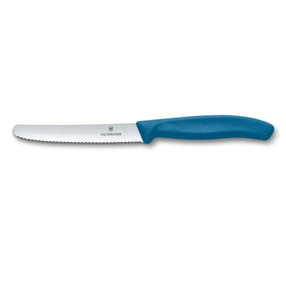 Нож за домати и колбаси Victorinox SwissClassic 11 см., назъбено острие, син