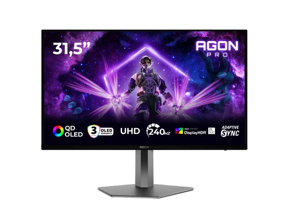Οθόνη, AOC AG326UZD2, 31.5" QD-OLED, 3840x2160@240Hz, 0.03ms GtG, 250cd m/2 (SDR), 1000cd m/2 (HDR), 1.500.000:1, 80M:1, Adaptive Sync, FlickerFree