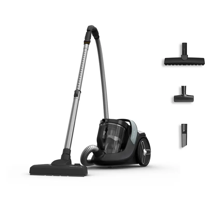 Aspirator, Rowenta RO7C32EA Green Force Cyclonic Effitech 500W, duză pentru colțuri, canapea, parchet