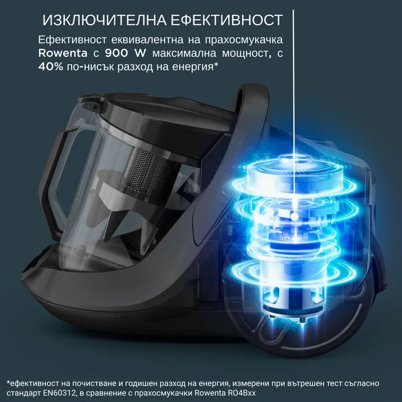 Прахосмукачка, Rowenta RO7C32EA Green Force Cyclonic Effitech 500W, crevice, sofa, parquet - image 4
