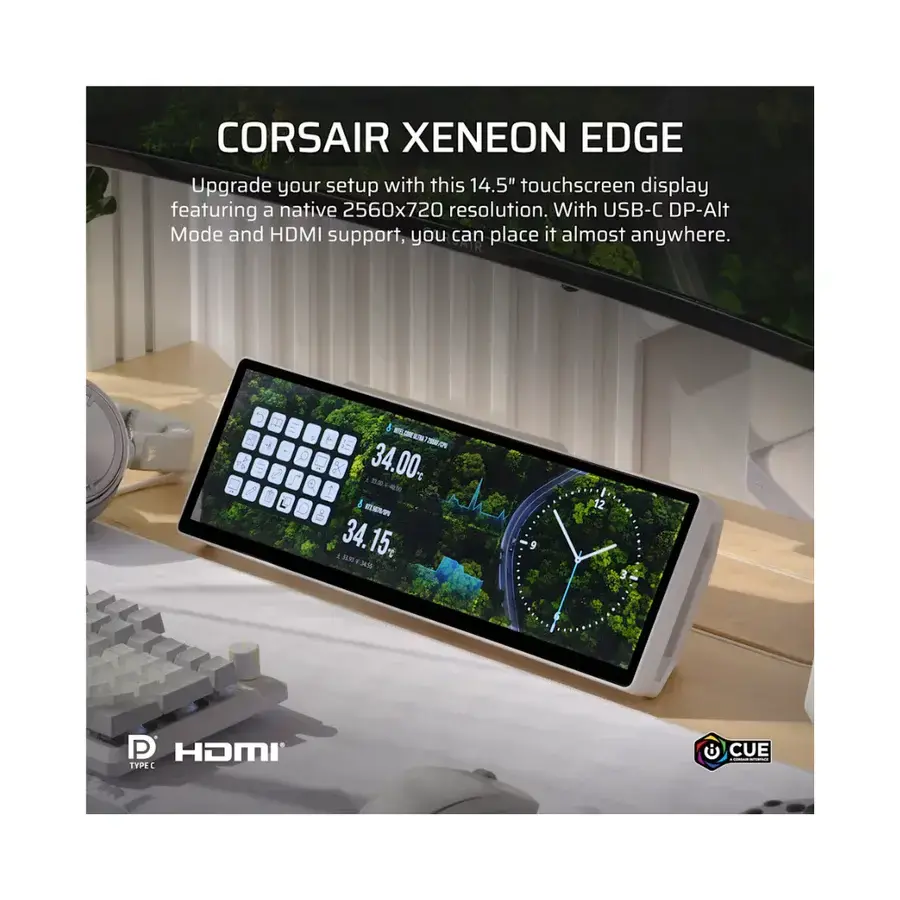 Сензорен дисплей CORSAIR XENEON EDGE 14.5" LCD Touchscreen - Бял - image 2