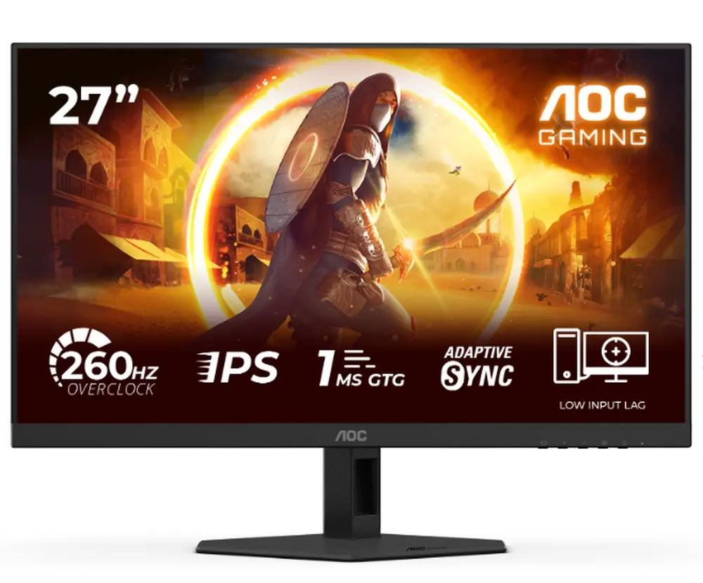 Монитор, AOC 27G4ZR, 27" Fast IPS WLED, 1920x1080@260Hz (OC, Native 240Hz), 1ms GtG, 0.3ms MPRT, 300cd m/2, 1000:1, Adaptive Sync, FlickerFree, Anti Blue Light, Tilt, Height Adjust, Pivot, Swivel, 2xHDMI, DP