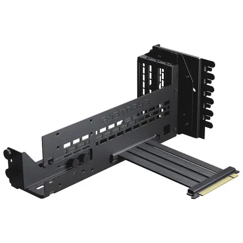 Phanteks Premium PCIe Gen 5 Vertical GPU Bracket, DRGB, with PCIe 5.0 Riser Cable - 220mm, Black - image 2