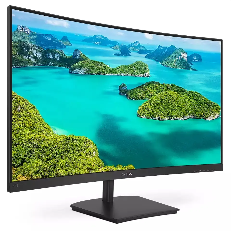 Монитор, Philips 241E1SCA, 23.6" Curved 1500R VA WLED, 1920x1080@75Hz, 4ms GTG, 250cd/m2, 3000:1, Mega Infinity DCR, FreeSync/Adaptive Sync, FlickerFree, Low Blue Mode, 3Wx2, Tilt, D-SUB, HDMI - image 1