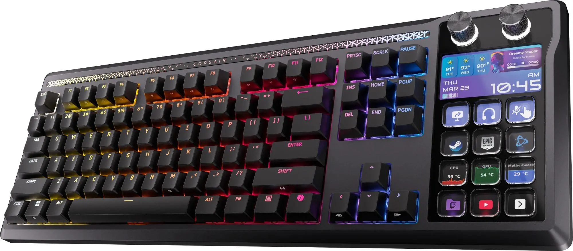 CORSAIR GALLEON 100 SD RGB Mechanical Gaming Keyboard, Backlit RGB LED, CORSAIR MLX Pulse, Black, Black PBT Keycaps - image 5