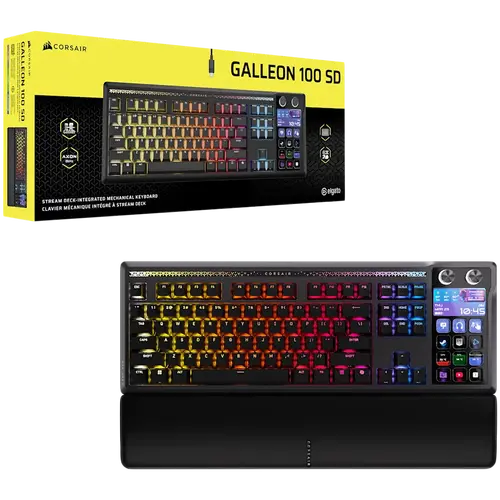 CORSAIR GALLEON 100 SD RGB Mechanical Gaming Keyboard, Backlit RGB LED, CORSAIR MLX Pulse, Black, Black PBT Keycaps