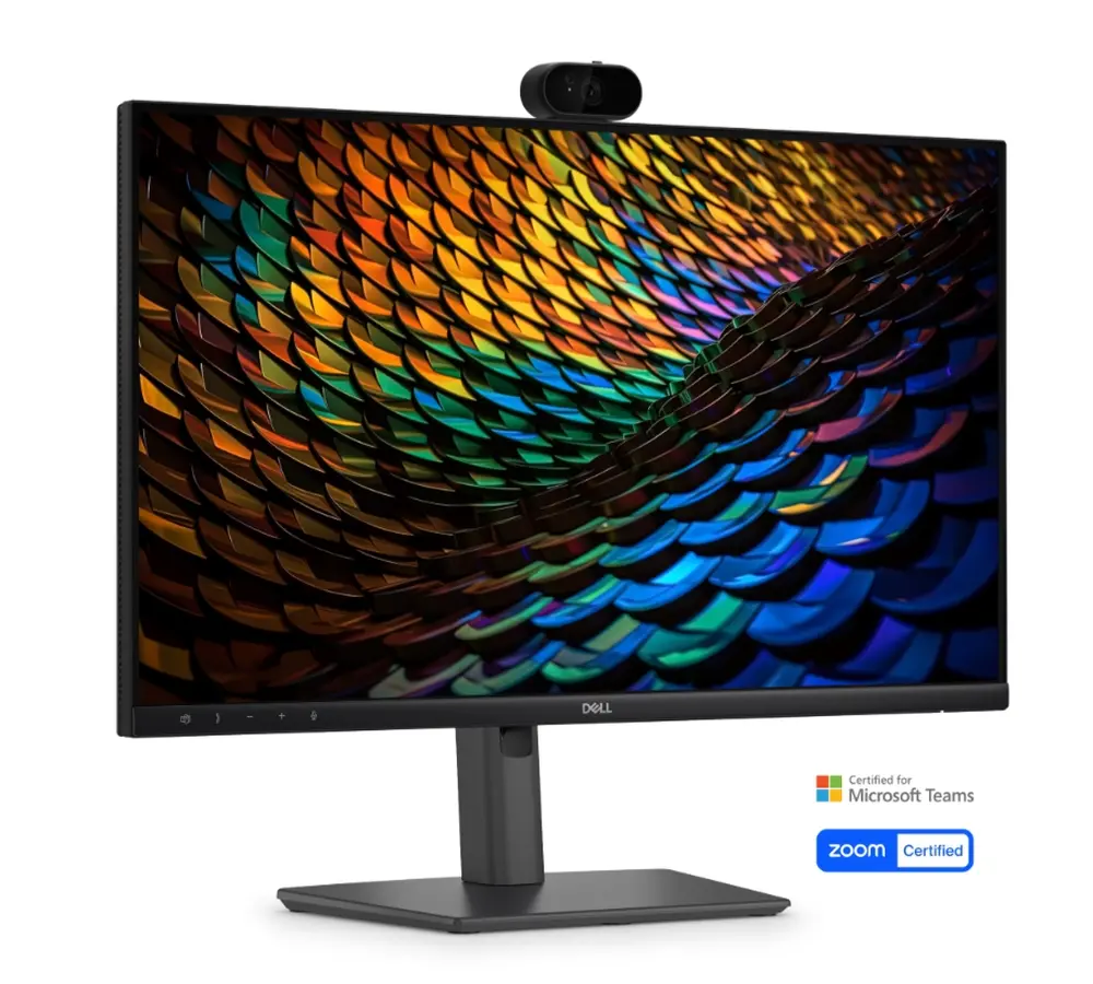 Монитор, Dell P2426HEB, 23.8" Conferencing Monitor, IPS Anti-Glare, 5ms, 120 Hz, 1500:1, 300 cd/m2, FHD 1920x1080, 99% sRGB, HDMI, Display Port, USB-C Hub, RJ45, Webcam, Mic, Speacers, KVM Switch, PD 90W, Height Adjustable, Pivot, Swivel, Tilt, Black