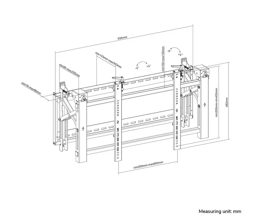 Стойка, Neomounts Videowall wall mount 32-75" - pop-out - max 70 kg - image 13