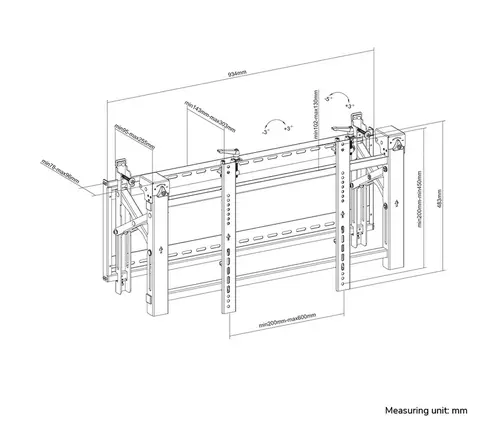 Стойка, Neomounts Videowall wall mount 32-75" - pop-out - max 70 kg - image 13