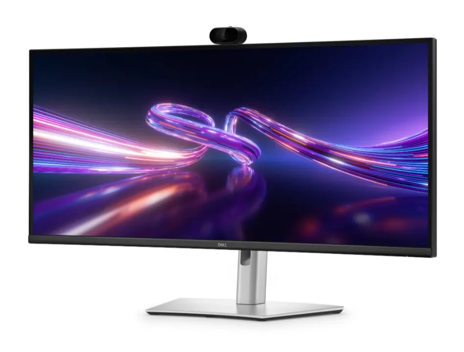 Монитор, Dell P3426WEV, 34.1" Curved Webcam Monitor, IPS Anti-Glare, 5ms, 100 Hz, 1500:1, 350 cd/m2, UW-QHD 3440x1440, 99% sRGB, HDMI, Display Port, USB-C Hub, RJ45, Webcam, KVM Switch, PD 90W, Height Adjustable, Pivot, Swivel, Tilt, Black - image 2