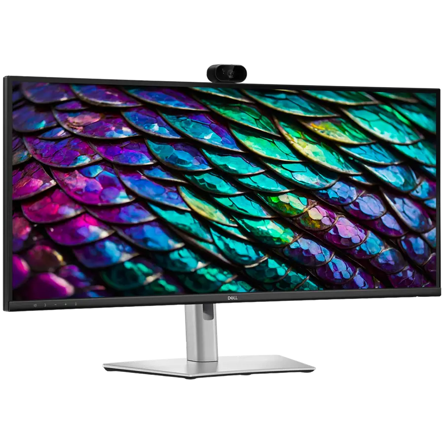 Monitor DELL P3426WEB Curved (3800R) 34", 3440x1440 WQHD 100Hz, IPS Antiglare, 21:9, 1500:1, 350 cd/m2, 8ms/5ms, 178/178, DP, HDMI, 2xUSB-C (90W+15W), USB-B, 3xUSB-A, RJ-45, Speakers, Cam + Mic, Tilt, Swivel, Slant, Height Adjust, 3Y