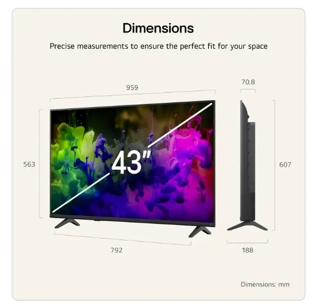 Телевизор, LG 43QNED7EB3C, 43" 4K QNED MiniLED Smart TV, 3840x2160, DVB-T2/C/S2, Alpha 7 AI Processor, HDR10 / HLG, webOS 26 ThinQ, VRR / ALLM / HGiG, 4K Super Upscaling, WiFi 5, Bluetooth 5.3, AirPlay 2, LAN, CI, HDMI, AI Sound Pro, Google Cast, 2 pole Stand - image 1