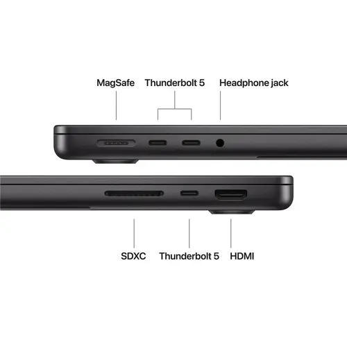 Лаптоп, Apple 14-inch MacBook Pro: Apple M5 Max chip with 18-core CPU and 32-core GPU, 36GB, 2TB SSD - Space Black - image 3
