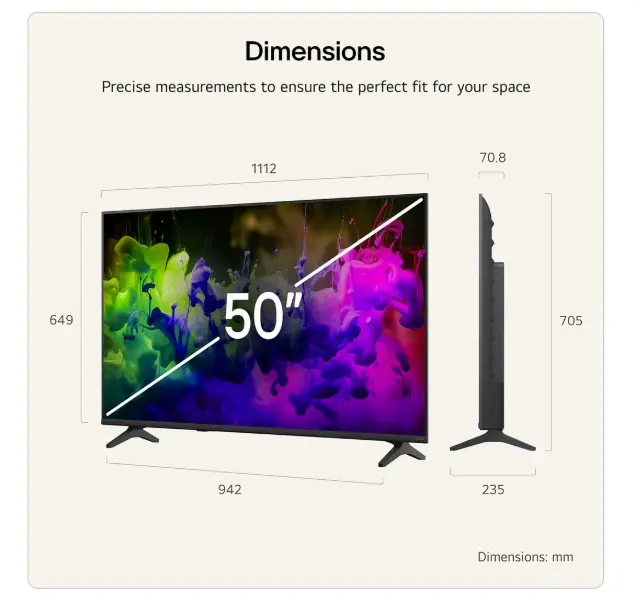 Телевизор, LG 50QNED7EB3C, 50" 4K QNED MiniLED Smart TV, 3840x2160, DVB-T2/C/S2, Alpha 7 AI Processor, HDR10 / HLG, webOS 26 ThinQ, VRR / ALLM / HGiG, 4K Super Upscaling, WiFi 5, Bluetooth 5.3, AirPlay 2, LAN, CI, HDMI, AI Sound Pro, Google Cast, 2 pole Stand - image 1