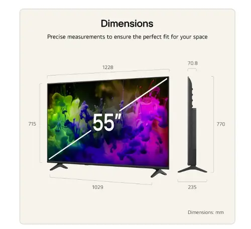 Телевизор, LG 55QNED7EB3C, 55" 4K QNED MiniLED Smart TV, 3840x2160, DVB-T2/C/S2, Alpha 7 AI Processor, HDR10 / HLG, webOS 26 ThinQ, VRR / ALLM / HGiG, 4K Super Upscaling, WiFi 5, Bluetooth 5.3, AirPlay 2, LAN, CI, HDMI, AI Sound Pro, Google Cast, 2 pole Stand - image 1