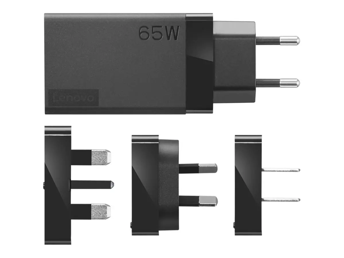 LENOVO 65W USB-C AC Travel Adapter 4 interchangeable plugs US EU AU UK