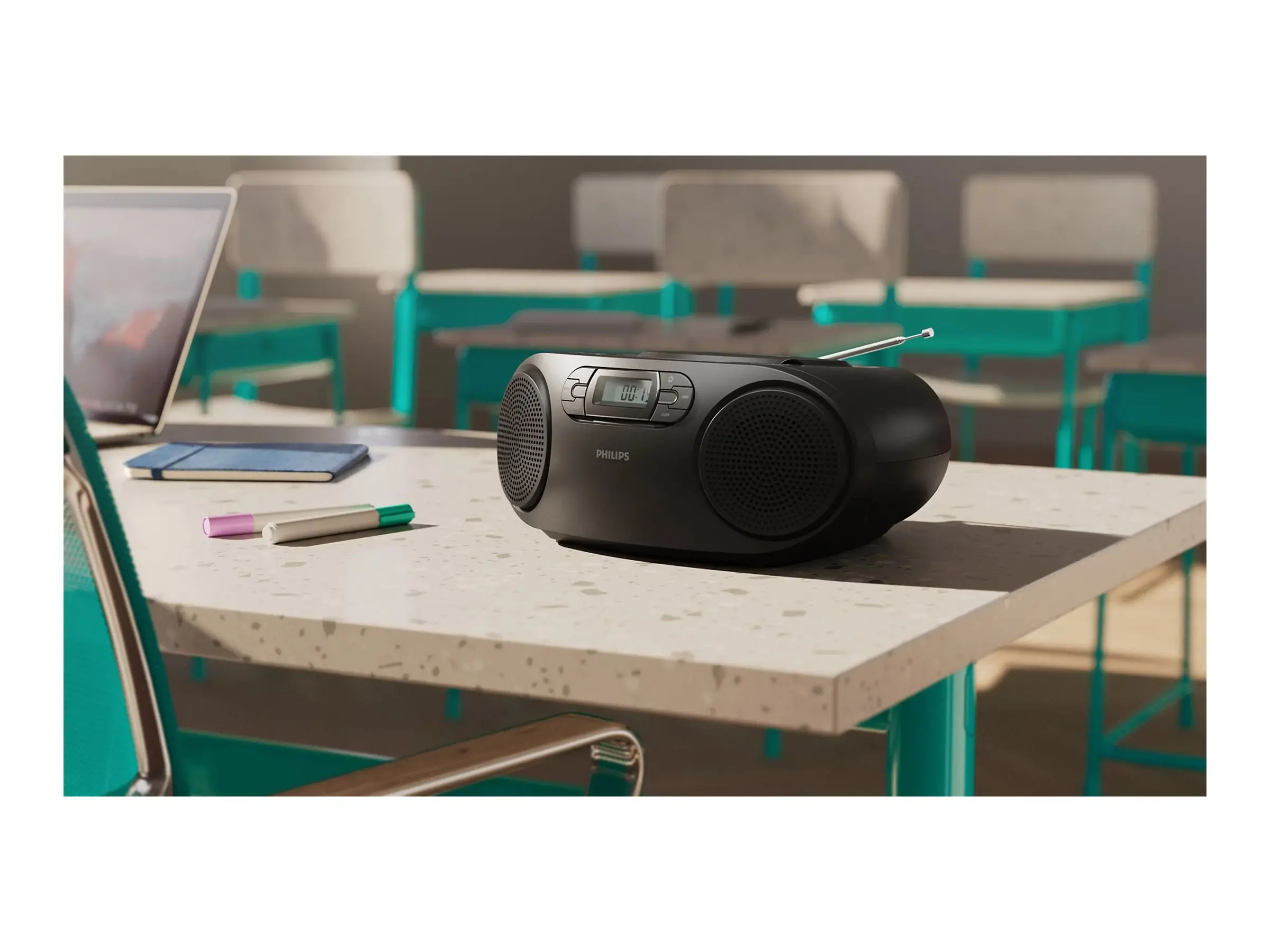 PHILIPS CD радиокасетофон FM/CD Bluetooth 3W RMS черен - image 2