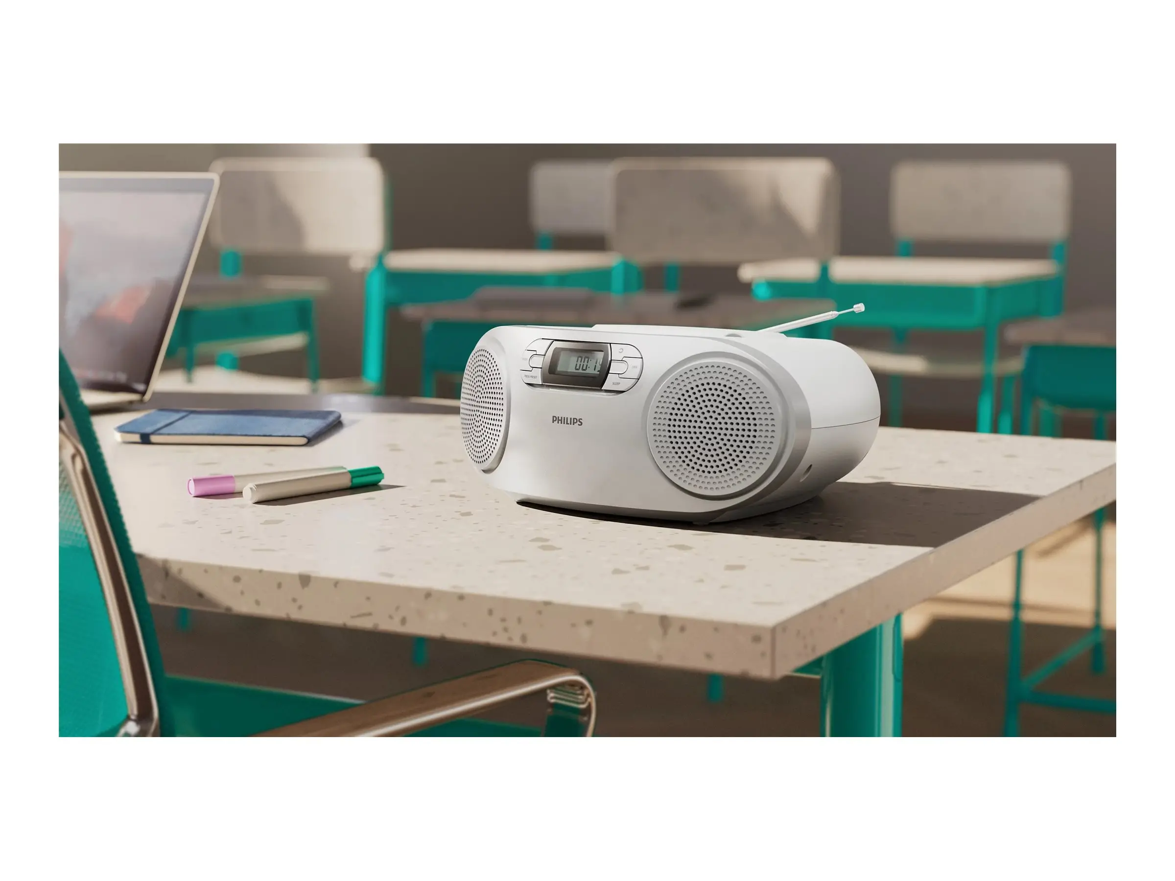 PHILIPS CD радиокасетофон FM/CD Bluetooth 3W RMS сив - image 6