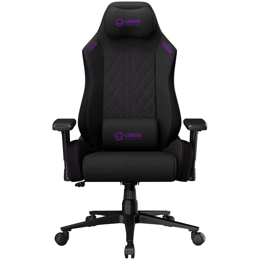 LORGAR CHA41, Ergonomic Gaming Chair Advanced, premium anti-stain fabric, Black/purple