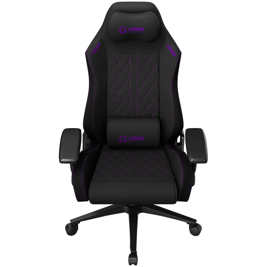 LORGAR CHA41, Ergonomic Gaming Chair Advanced, premium anti-stain fabric, Black/purple - image 1