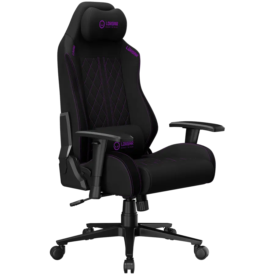 LORGAR CHA41, Ergonomic Gaming Chair Advanced, premium anti-stain fabric, Black/purple - image 15