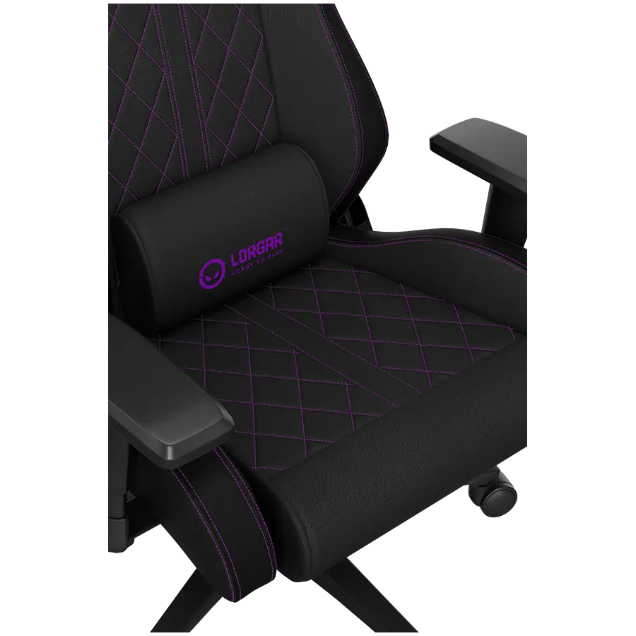 LORGAR CHA41, Ergonomic Gaming Chair Advanced, premium anti-stain fabric, Black/purple - image 17