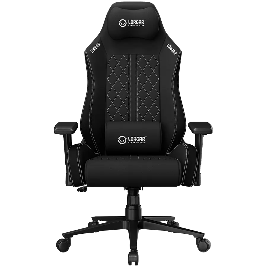 LORGAR CHA41, Εργονομική gaming καρέκλα Advanced, premium ύφασμα ανθεκτικό στους λεκέδες, Μαύρο/λευκό