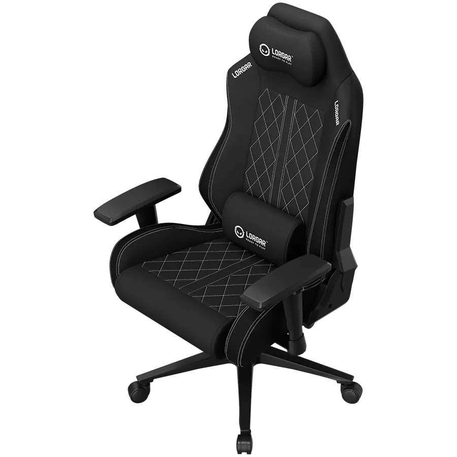 LORGAR CHA41, Ergonomic Gaming Chair Advanced, premium anti-stain fabric, Black/white - image 3