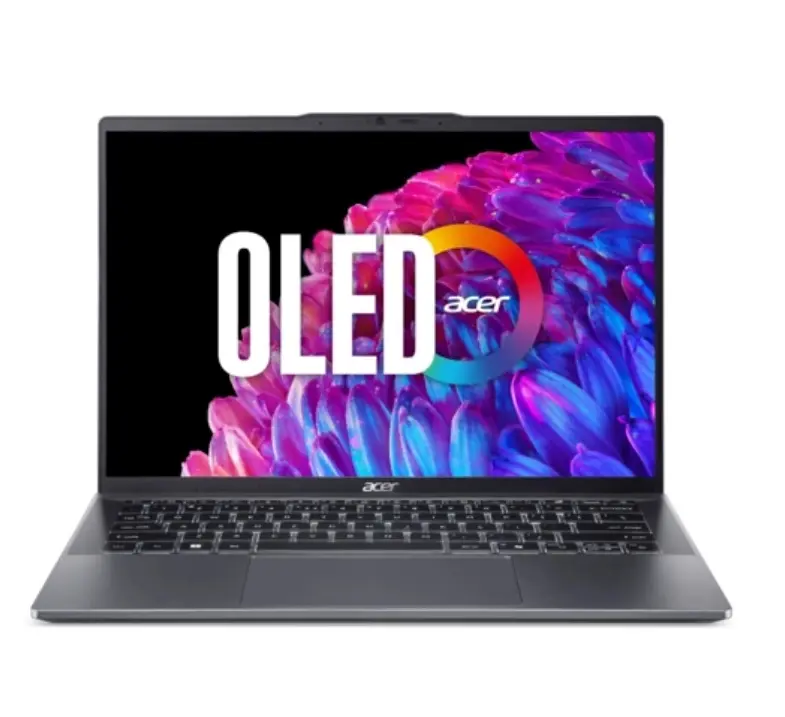Лаптоп, Acer Swift Go SFG14-63-R1DP, AMD Ryzen 7 8845HS (up to 5.1GHz,16MB), 14'' CineCrystal OLED WQ2.8K 90Hz (2880x1800), AMD Radeon Graphics,16GB LPDDR5 onboard, 512GB SSD NVMe, 50Wh, WIFI6E+BT5.3, QHD Cam, MicroSD Reader, Win 11 Home, Backlit KBD, Steel Gray - image 2