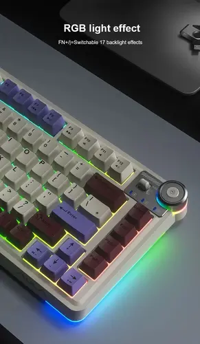 Aula геймърска механична клавиатура Wireless Gaming Mechanical Keyboard AU75 - Bloomfield Switch [Linear] (English US), Turmeric yellow - image 10