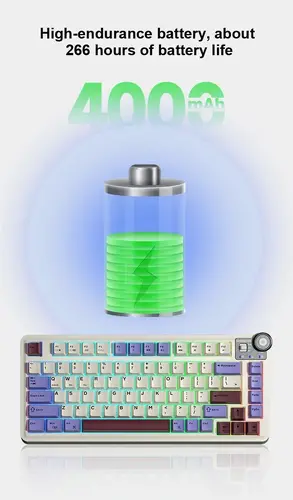 Aula геймърска механична клавиатура Wireless Gaming Mechanical Keyboard AU75 - Bloomfield Switch [Linear] (English US), Turmeric yellow - image 9